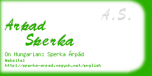 arpad sperka business card